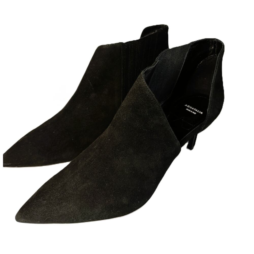 Aquatalia Mina Black Suede Dress Ankle Boots – Women’s 10.5 M w/ Box & Bags